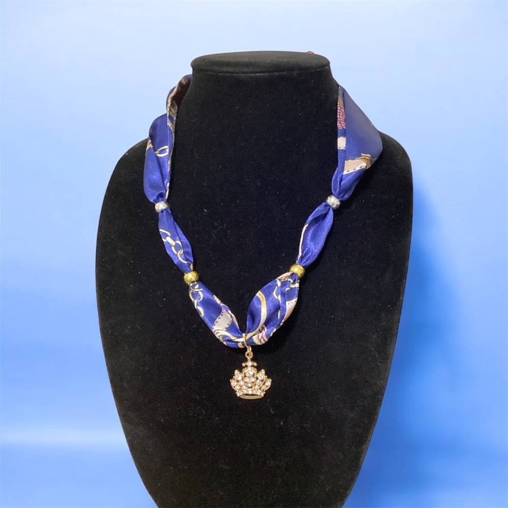 (#69) Handmade Blue and Gold Artisan Necklace
